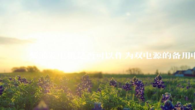 柴油发电机是否可以作为双电源的备用电源使用？
