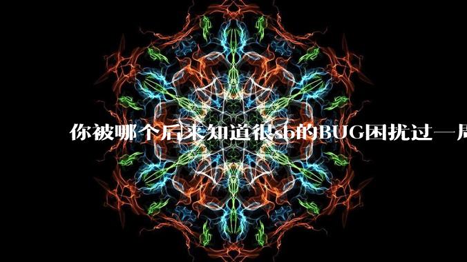 你被哪个后来知道很sb的BUG困扰过一周以上吗？